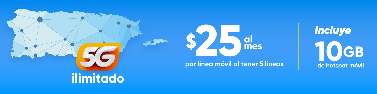 ¡Atención empresario! ¿Estás buscando la mejor red móvil en Puerto Rico* para las comunicaciones de tu negocio? Paga $25 por línea al mes al activar 5 líneas móviles con Liberty Business.