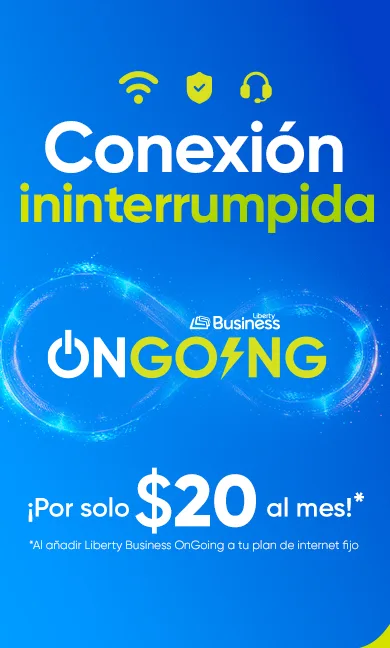 Liberty Business OnGoing es el servicio de redundancia automática diseñado para asegurar la continuidad de tu negocio.
