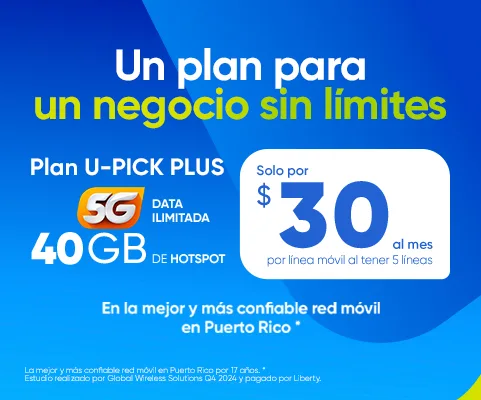 5G ilimitado para tu negocio con 40GB de mobile Hotspot por línea
